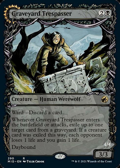 Graveyard Trespasser / Graveyard Glutton (Showcase) (Innistrad: Midnight Hunt) Near Mint