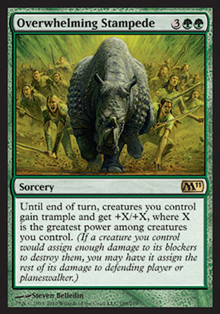 Overwhelming Stampede (Magic 2011 Core Set) Medium Play Foil