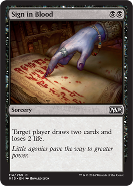 Sign in Blood (Magic 2015 Core Set) Light Play