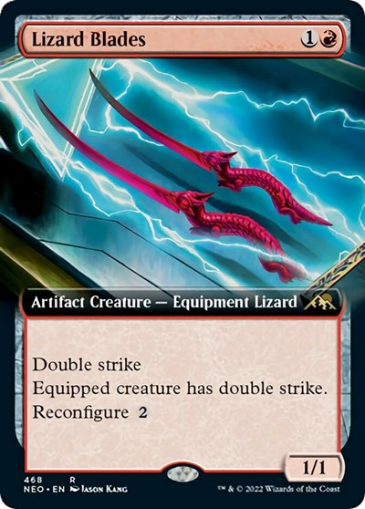 Lizard Blades (Extended Art) (Kamigawa: Neon Dynasty) Near Mint