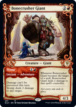 Showcase Bonecrusher Giant (Throne of Eldraine) Medium Play Foil
