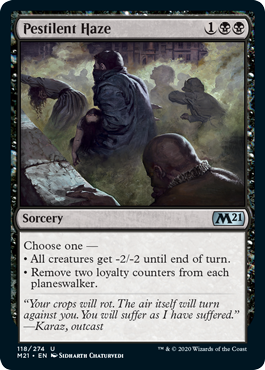 Pestilent Haze (Magic 2021 Core Set) Medium Play