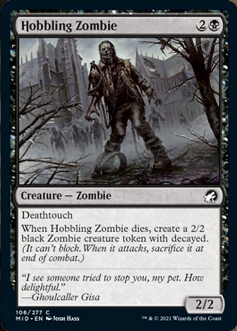 Hobbling Zombie (Innistrad: Midnight Hunt) Light Play