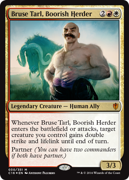 Bruse Tarl, Boorish Herder (Commander 2016 Edition) Medium Play Foil