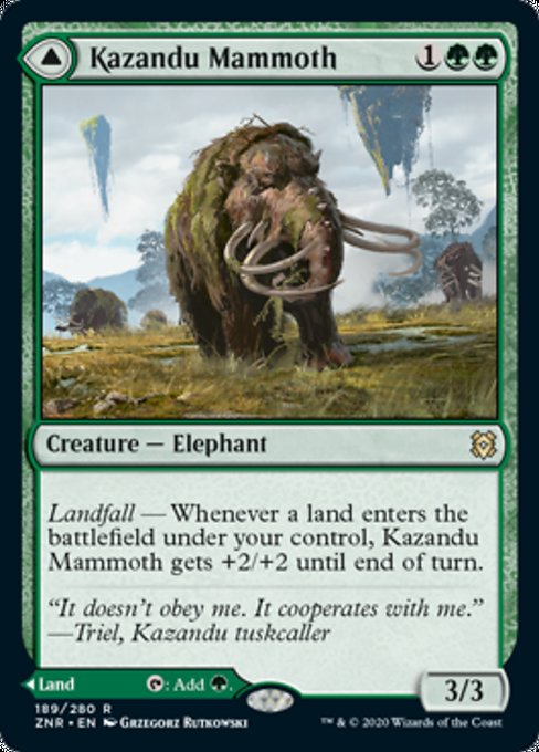 Kazandu Mammoth / Kazandu Valley (Zendikar Rising) Light Play