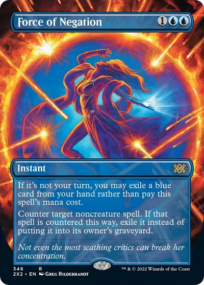 Force of Negation (Borderless) (Double Masters 2022) Near Mint Foil