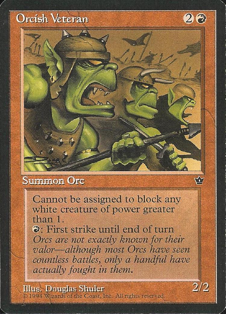 Orcish Veteran (4) (Fallen Empires) Medium Play