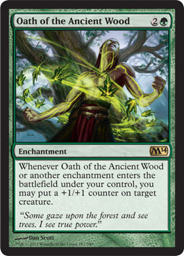 Oath of the Ancient Wood (Magic 2014 Core Set) Light Play Foil