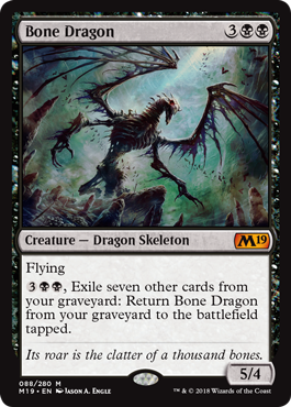 Bone Dragon (Magic 2019 Core Set) Medium Play