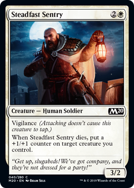 Steadfast Sentry (Magic 2020 Core Set) Medium Play