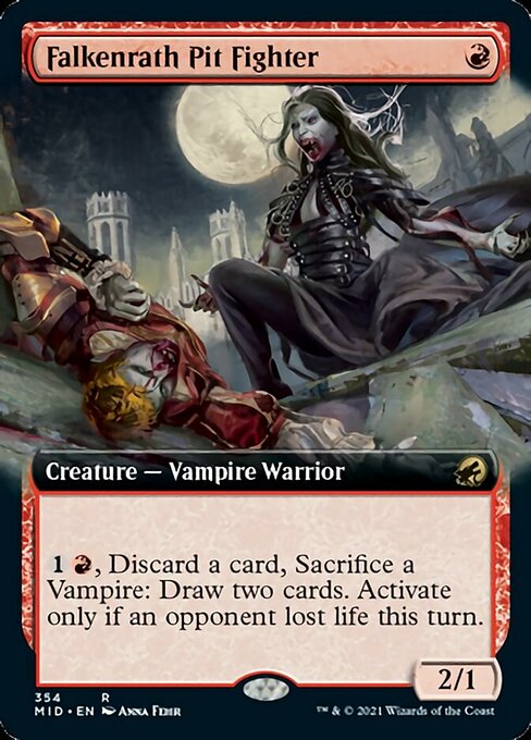 Falkenrath Pit Fighter (Extended Art) (Innistrad: Midnight Hunt) Light Play Foil