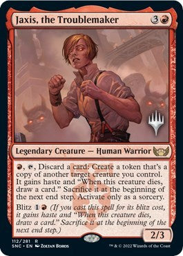 Jaxis, the Troublemaker (Promo Pack: Streets of New Capenna) Light Play