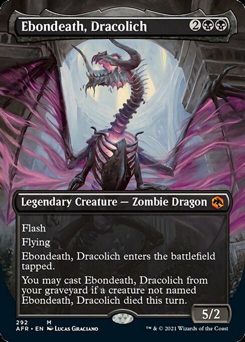 Ebondeath, Dracolich (Borderless) (Adventures in the Forgotten Realms) Light Play Foil