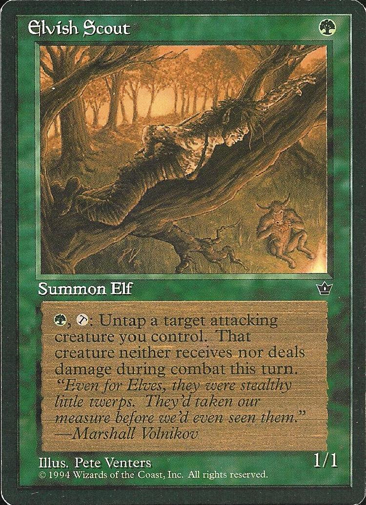 Elvish Scout (3) (Fallen Empires) Medium Play