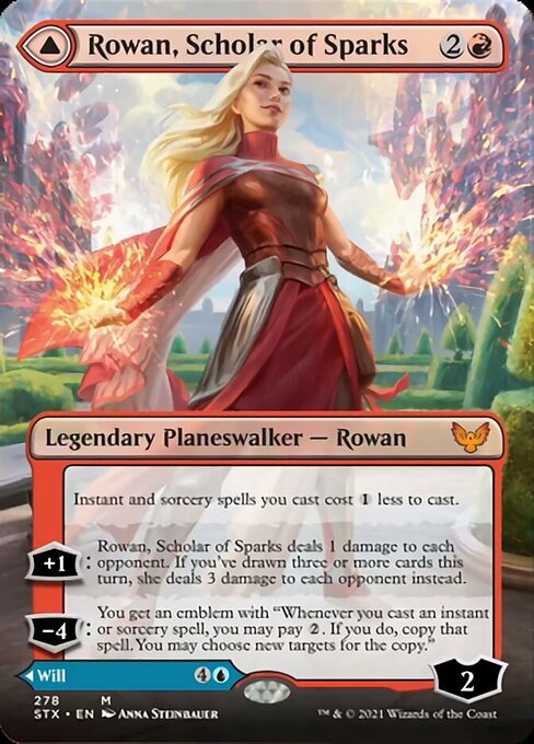 Rowan, Scholar of Sparks / Will, Scholar of Frost (Borderless) (Strixhaven) Near Mint