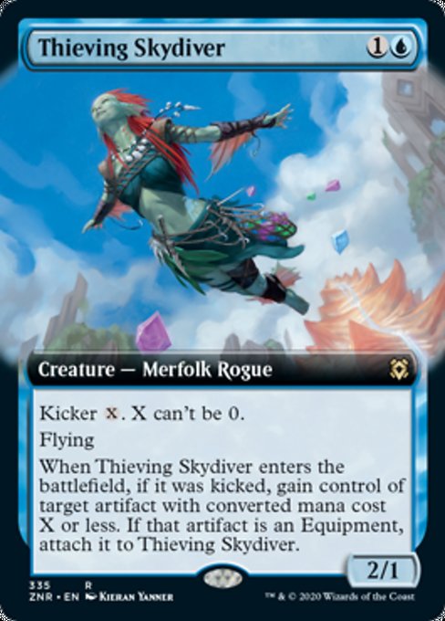 Thieving Skydiver (Extended Art) (Zendikar Rising) Near Mint Foil