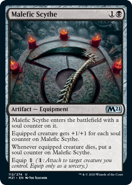 Malefic Scythe (Magic 2021 Core Set) Medium Play