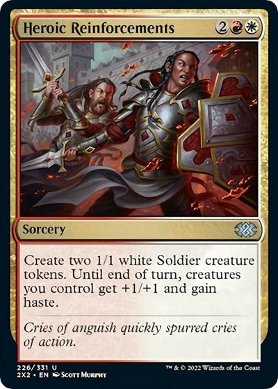 Heroic Reinforcements (Double Masters 2022) Light Play Foil