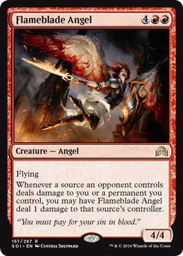 Flameblade Angel (Shadows Over Innistrad) Light Play