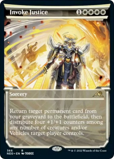 Invoke Justice (Showcase) (Kamigawa: Neon Dynasty) Light Play Foil