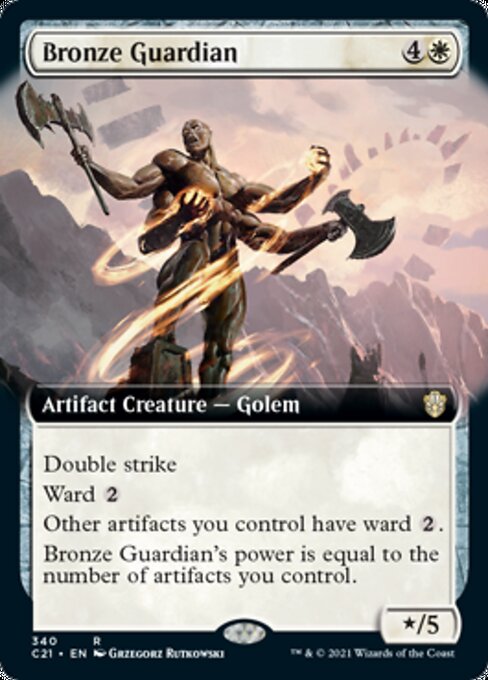 Bronze Guardian (Extended Art) (Commander 2021 Strixhaven) Near Mint