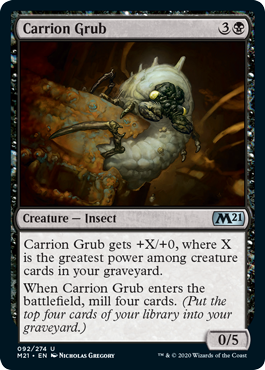 Carrion Grub (Magic 2021 Core Set) Medium Play