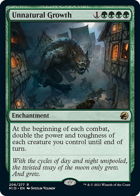 Unnatural Growth (Innistrad: Midnight Hunt) Light Play