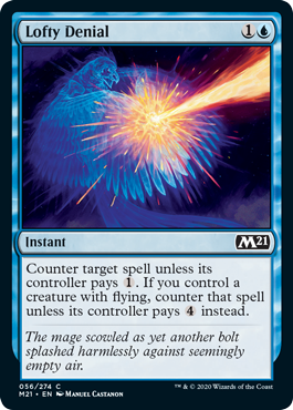 Lofty Denial (Magic 2021 Core Set) Light Play