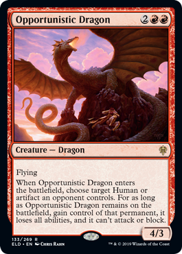 Opportunistic Dragon (Throne of Eldraine) Medium Play