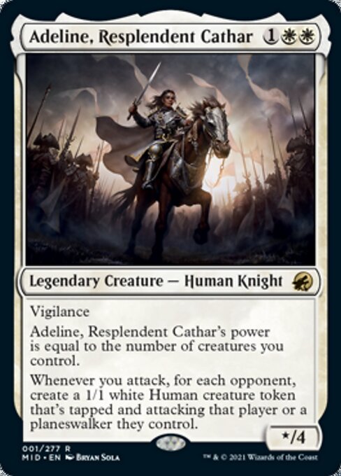 Adeline, Resplendent Cathar (Innistrad: Midnight Hunt) Light Play Foil
