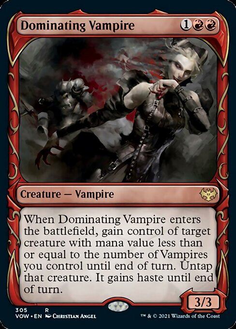 Dominating Vampire (Showcase) (Innistrad: Crimson Vow) Medium Play Foil