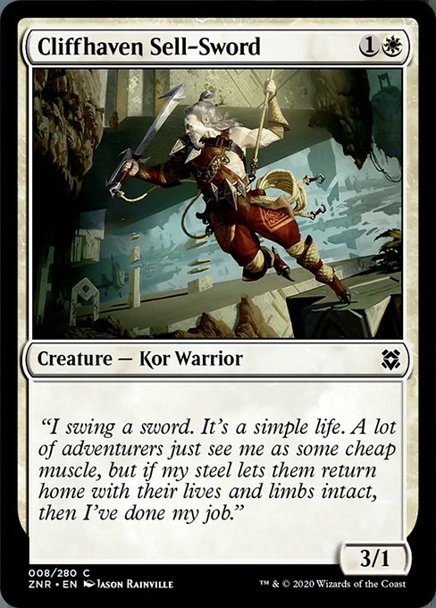 Cliffhaven Sell-Sword (Zendikar Rising) Light Play