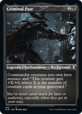 Criminal Past (Etched Foil) (Commander Legends: Battle for Baldur's Gate) Light Play Foil