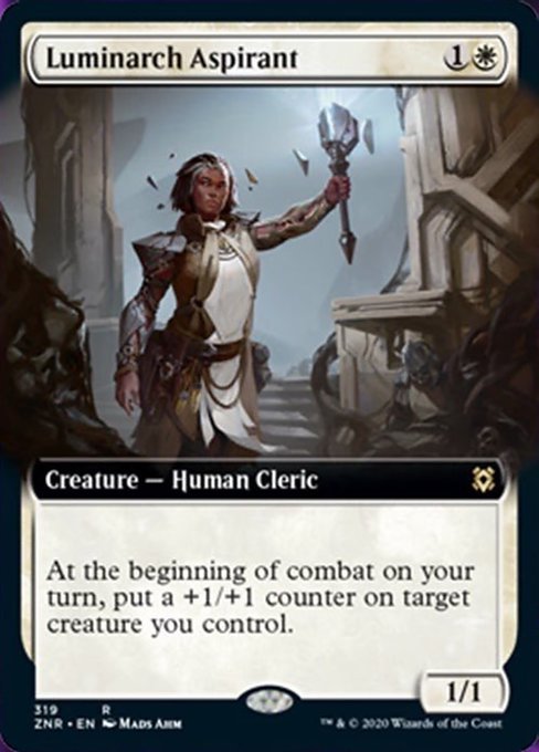 Luminarch Aspirant (Extended Art) (Zendikar Rising) Near Mint Foil