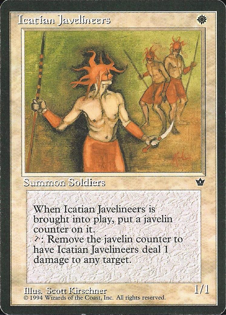 Icatian Javelineers (3) (Fallen Empires) Medium Play