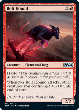 Bolt Hound (Magic 2021 Core Set) Medium Play Foil