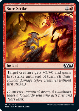 Sure Strike (Magic 2021 Core Set) Medium Play Foil