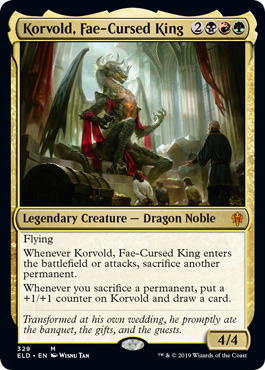 Korvold, Fae-Cursed King (Throne of Eldraine) Light Play Foil