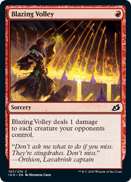 Blazing Volley (Ikoria: Lair of Behemoths) Near Mint Foil