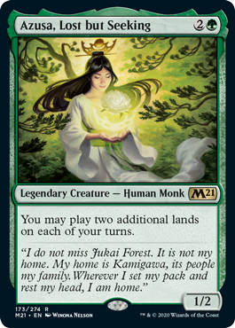 Azusa, Lost but Seeking (Magic 2021 Core Set) Near Mint Foil