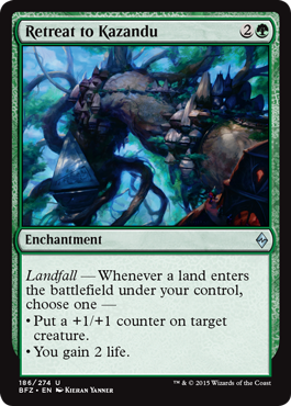 Retreat to Kazandu (Battle for Zendikar) Medium Play Foil