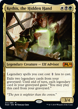 Kethis, the Hidden Hand (Magic 2020 Core Set) Medium Play