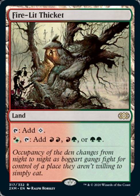 Fire-Lit Thicket (Double Masters) Medium Play Foil