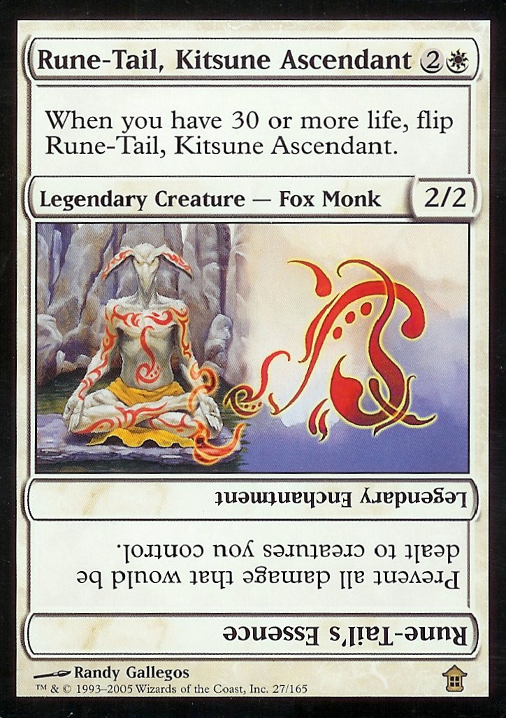 Rune-Tail, Kitsune Ascendant (Saviors of Kamigawa) Light Play