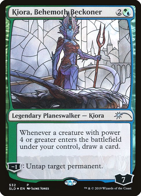 Kiora Behemoth Beckoner Stained Glass (Secret Lair) Near Mint Foil