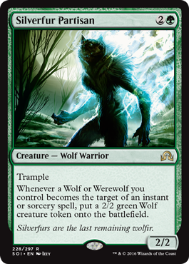 Silverfur Partisan (Shadows Over Innistrad) Medium Play Foil