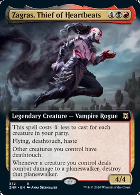 Zagras, Thief of Heartbeats (Extended Art) (Zendikar Rising) Near Mint Foil