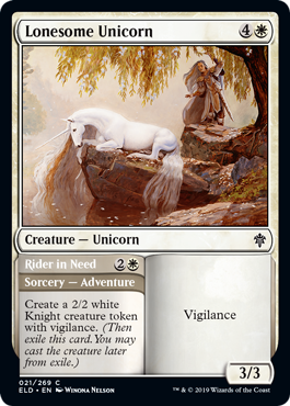 Lonesome Unicorn (Throne of Eldraine) Medium Play