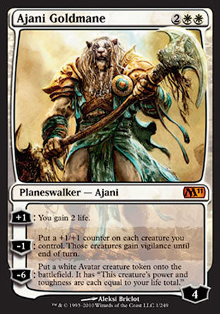 Ajani Goldmane (Magic 2011 Core Set) Light Play Foil