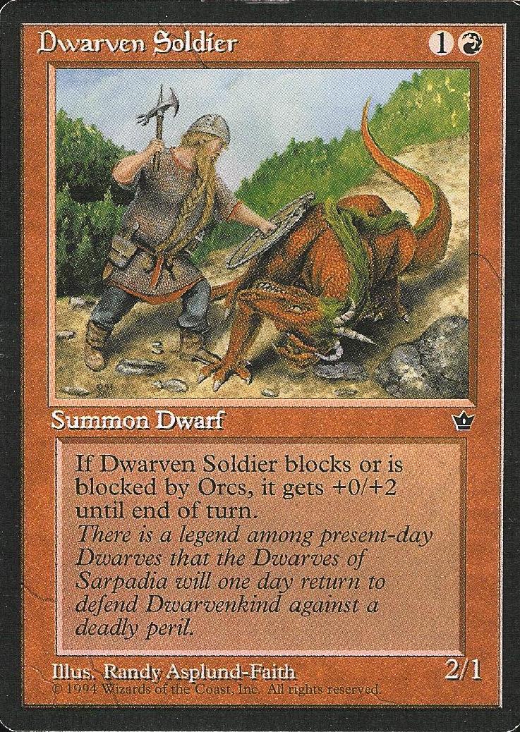 Dwarven Soldier (2) (Fallen Empires) Medium Play